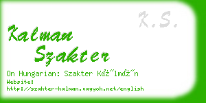 kalman szakter business card